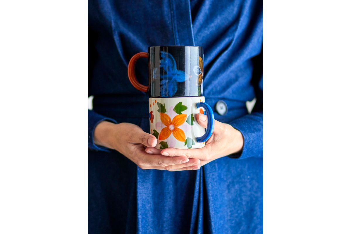 Tassen-sæt Alina – Håndmalede motiver i levende farver (2-pak)