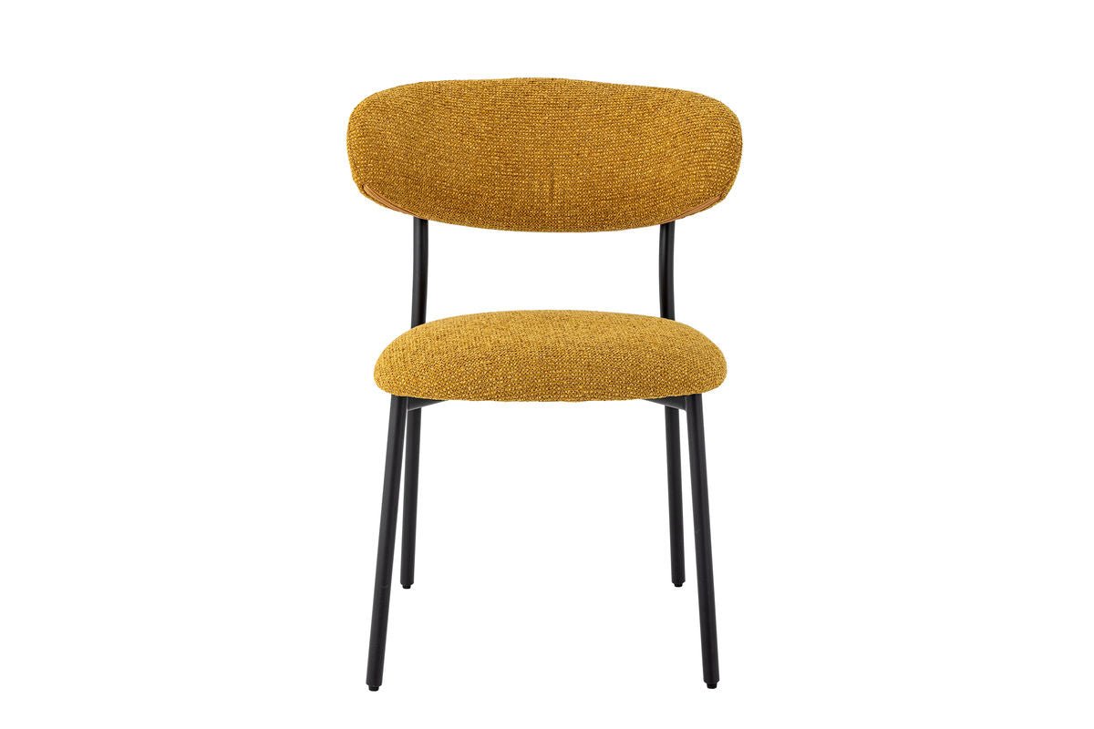 Esszimmerstuhl Felix – Chenille-Polster in warmem Gelbton