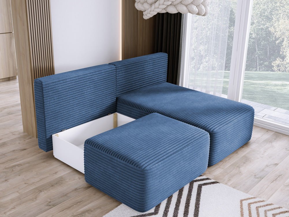 Designer Sofa Tilia Cordfløjl med sovefunktion og opbevaringsplads