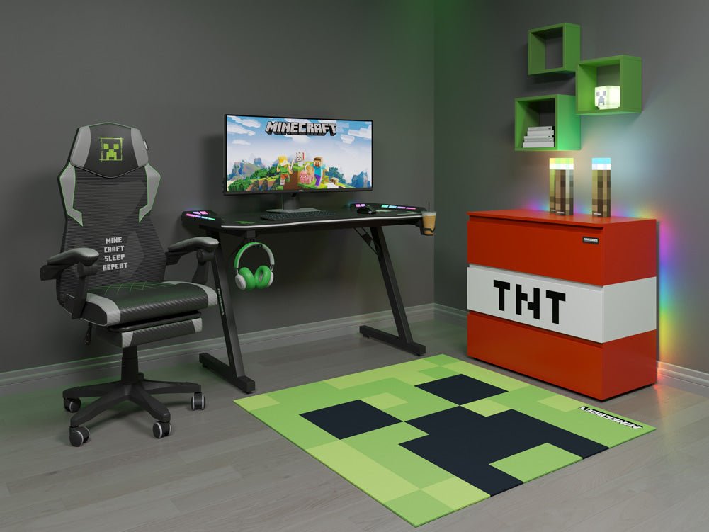 Minecraft tæppe „Creeper“ – Blødt spil- og dekorationstæppe