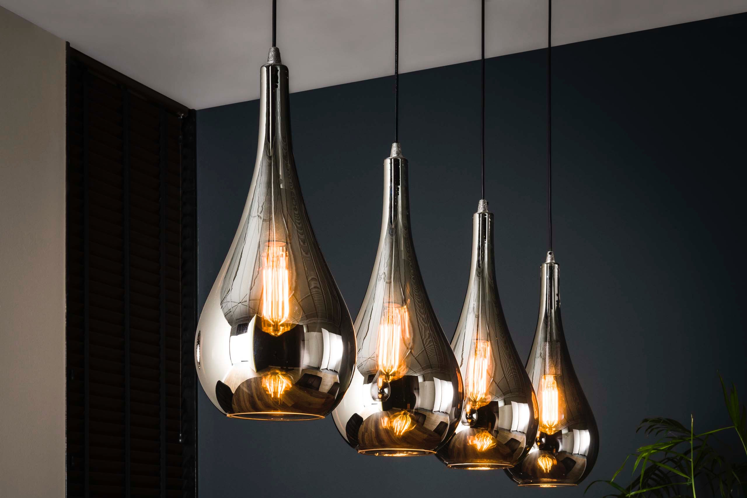 Pendellampe Mirano – Kromglas med spejleffekt (4-flammig)