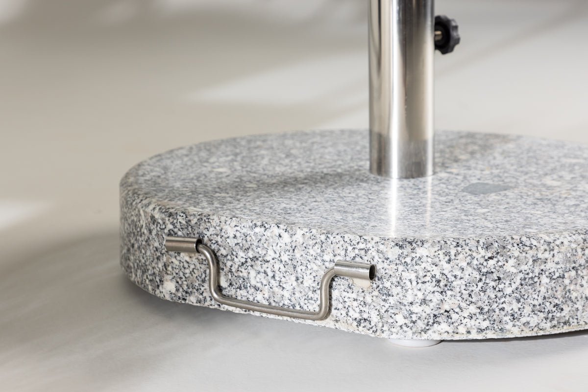 Parasolstander Dom - 40 kg granit parasolstander med hjul i grå