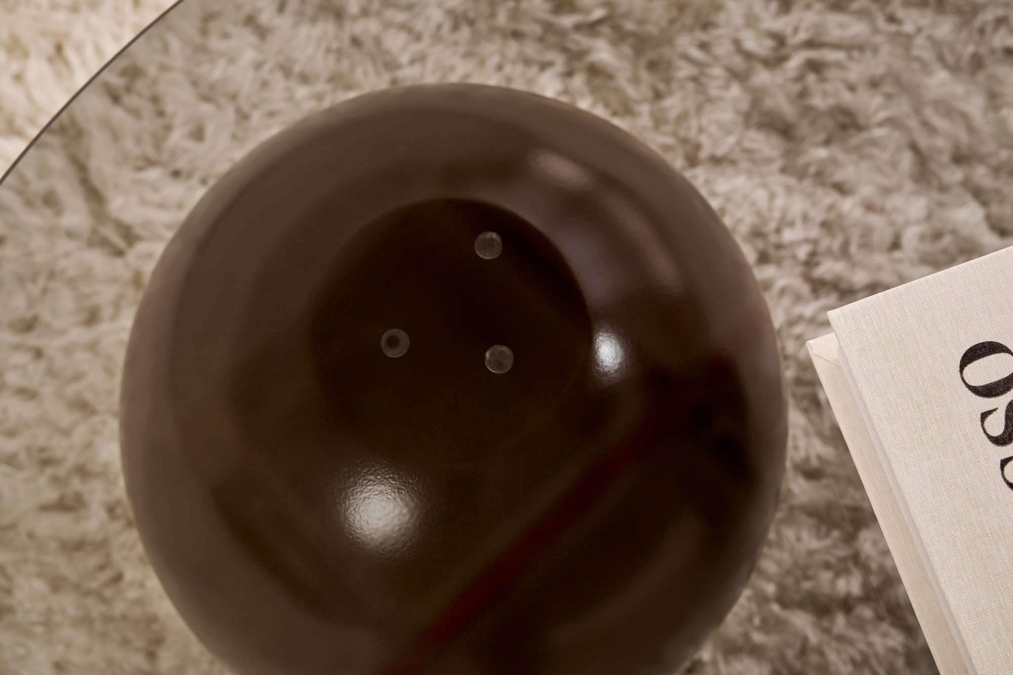 Sofabord Morento - med rund, hærdet glasbordplade