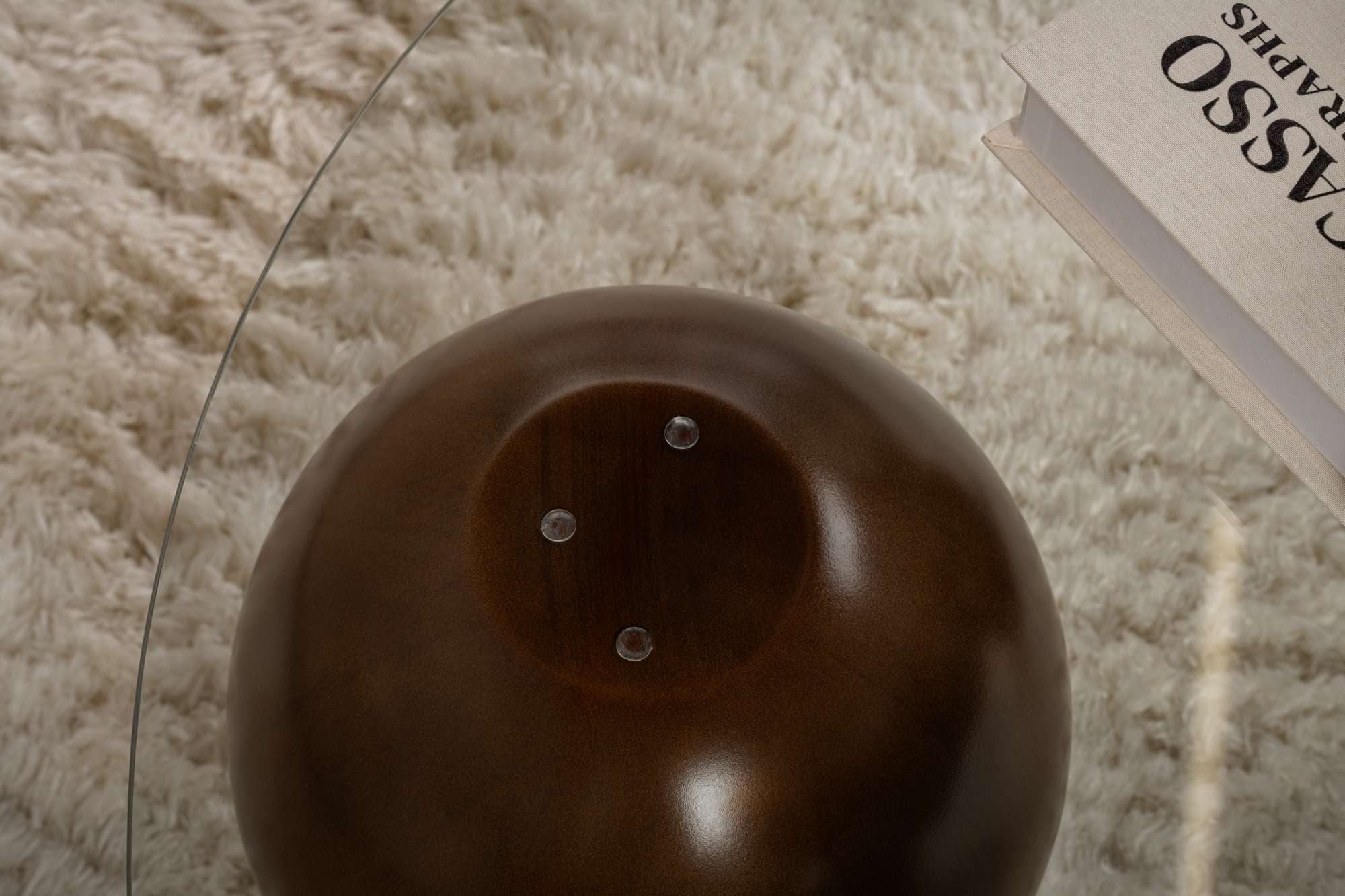 Sofabord Morento - med rund, hærdet glasbordplade