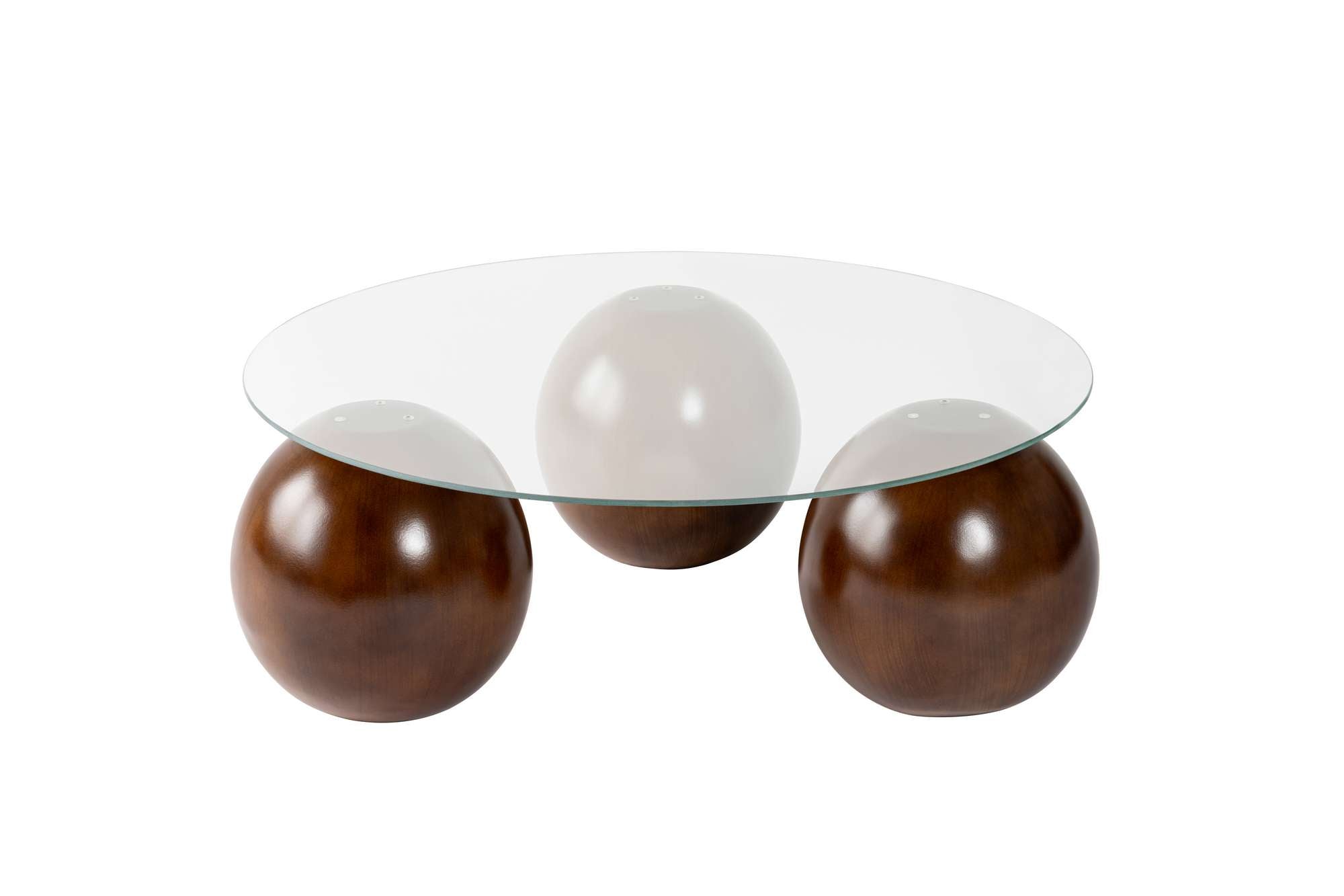 Sofabord Morento - med rund, hærdet glasbordplade