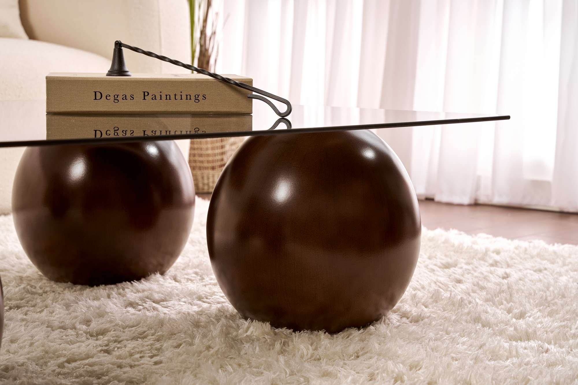 Sofabord Pavello - med rektangulær, hærdet glasbordplade