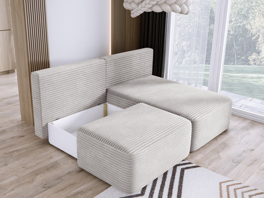 Designer Sofa Tilia Cordfløjl med sovefunktion og opbevaringsplads