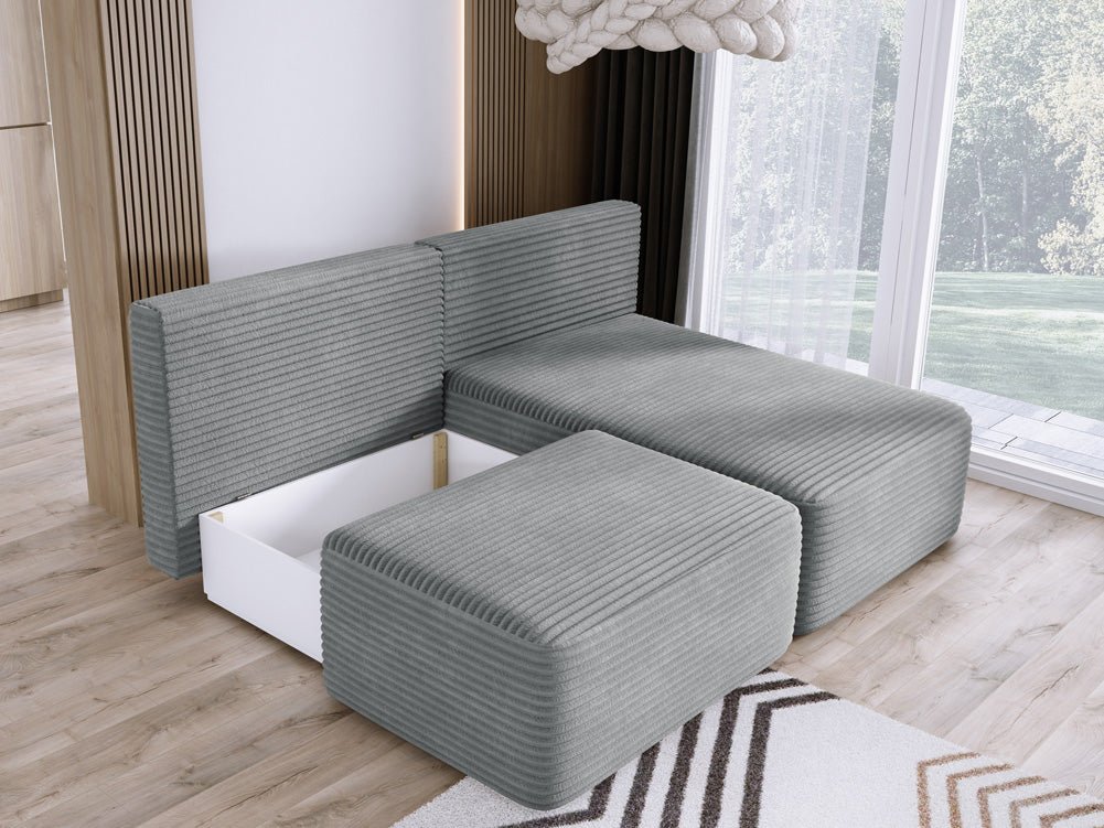 Designer Sofa Tilia Cordfløjl med sovefunktion og opbevaringsplads