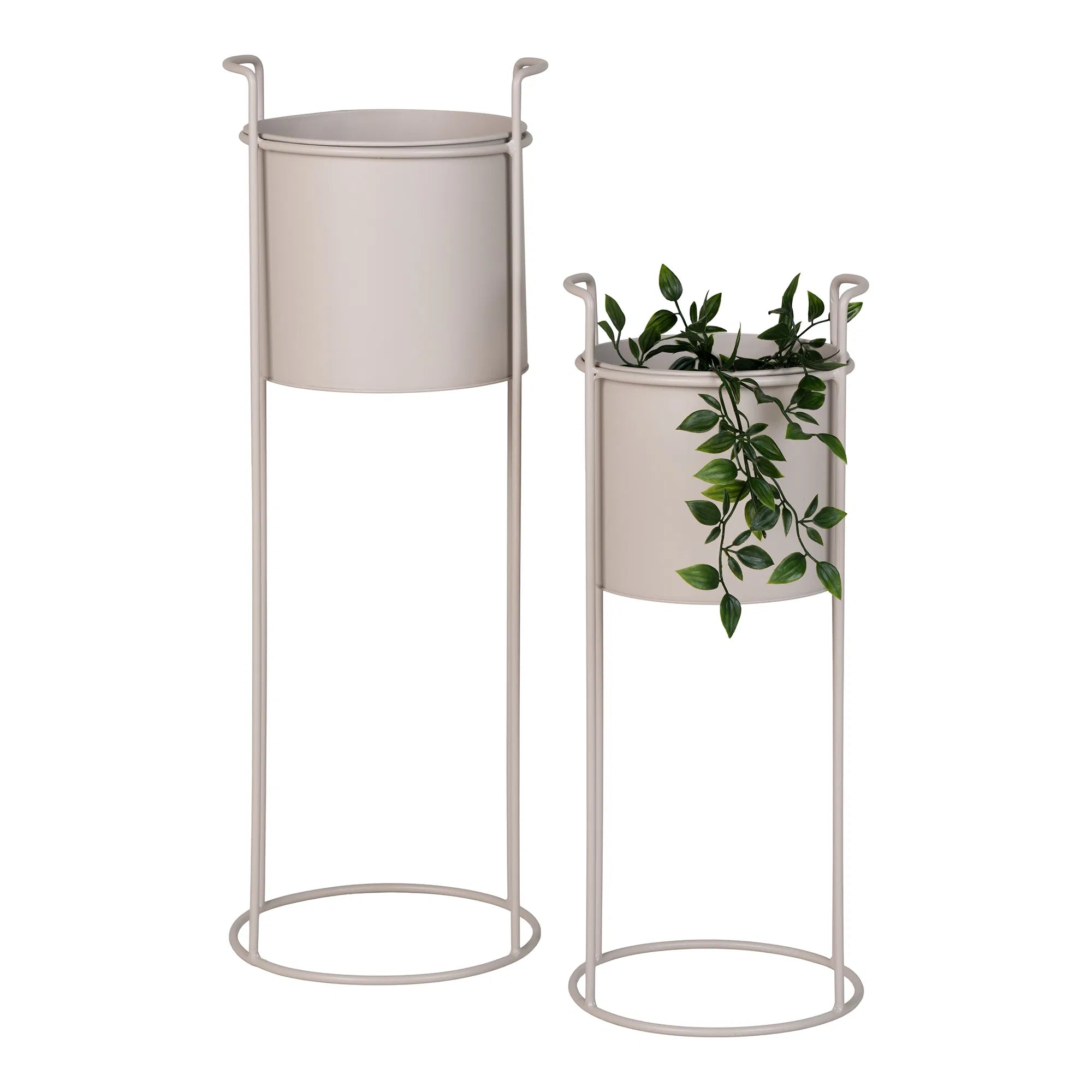 Blomsterpotte „Salentino“ – Sandfarvet stål-look i 2-pak