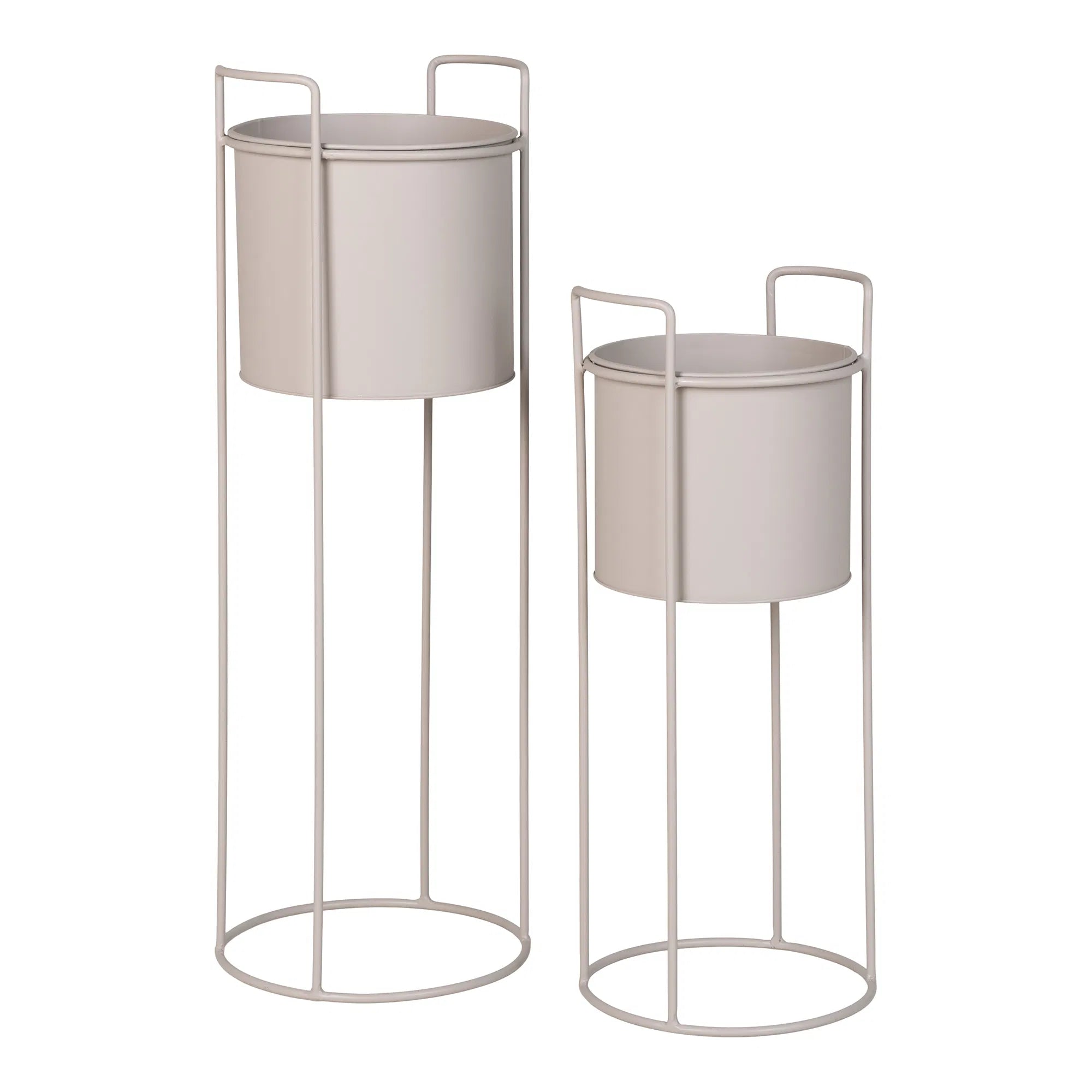 Blomsterpotte „Salentino“ – Sandfarvet stål-look i 2-pak