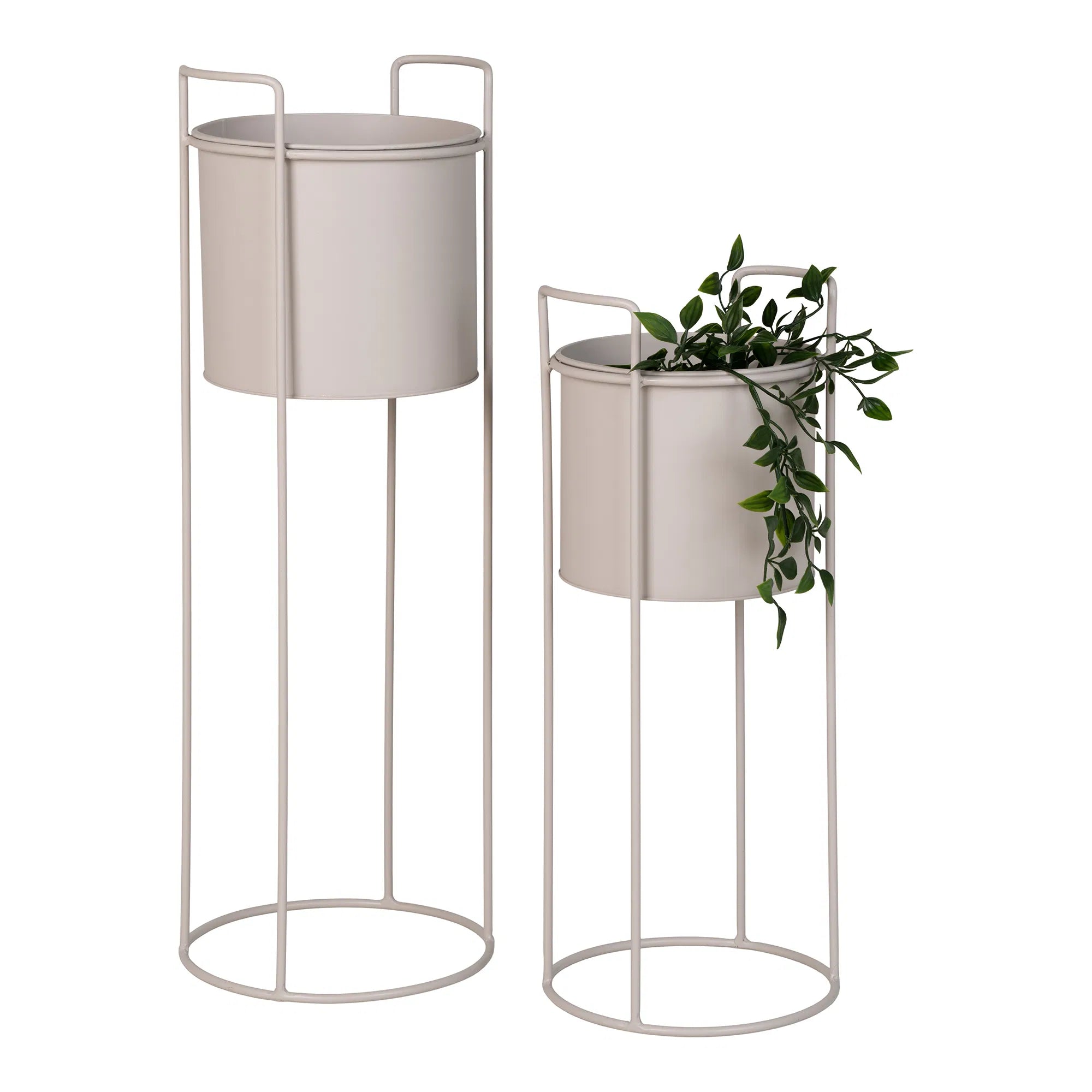 Blomsterpotte „Salentino“ – Sandfarvet stål-look i 2-pak
