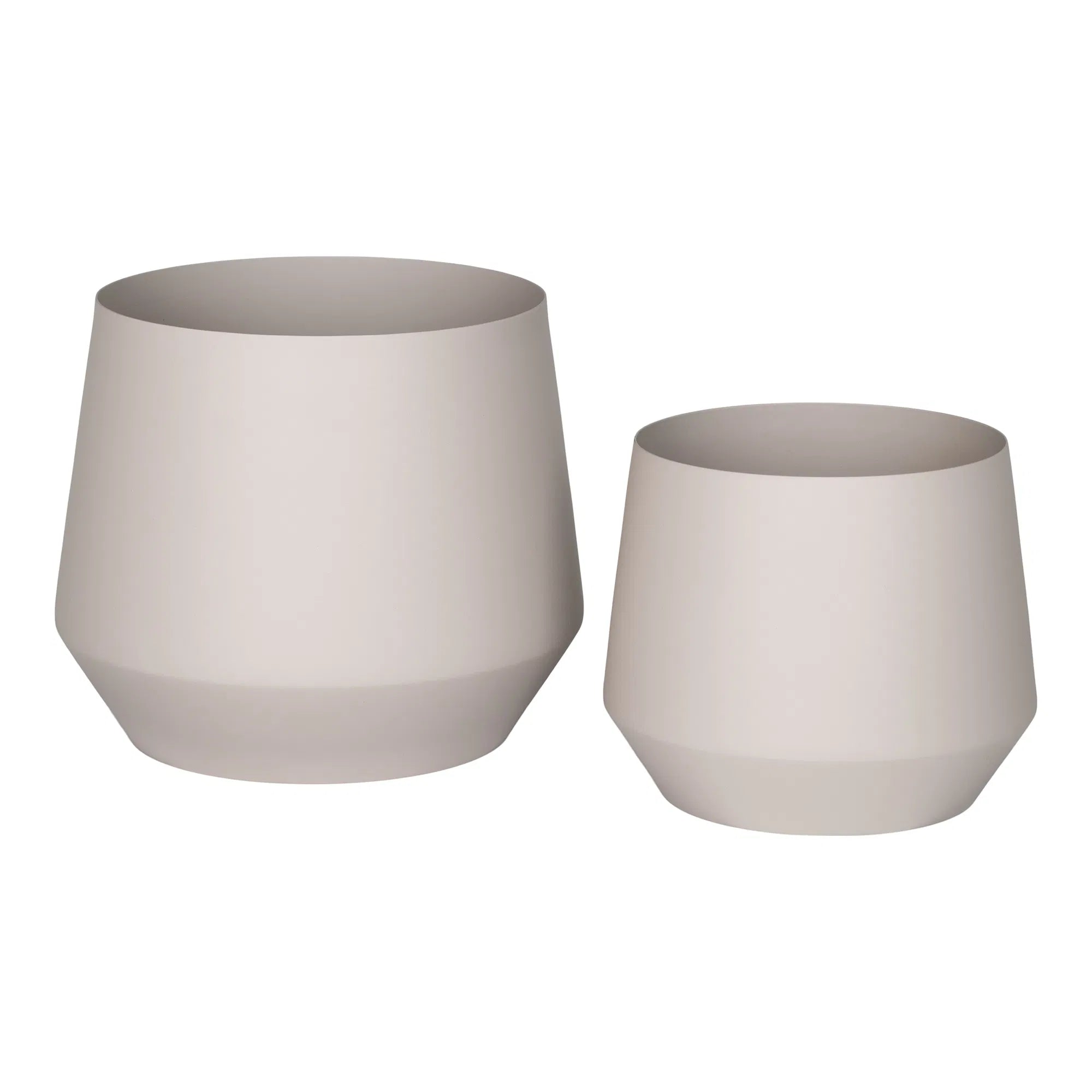 Blumentopf „Trofa“ – sandfarvet stållook i 2-pak