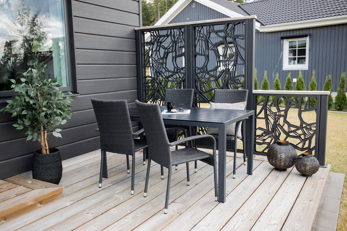 2 stk. sæt - Havestol Emma i rattan i sort, grå