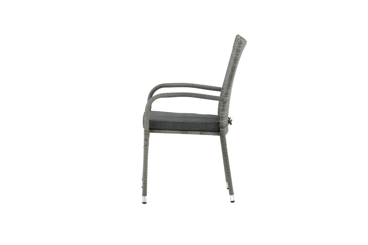 2 stk. sæt - Havestol Emma i rattan i sort, grå