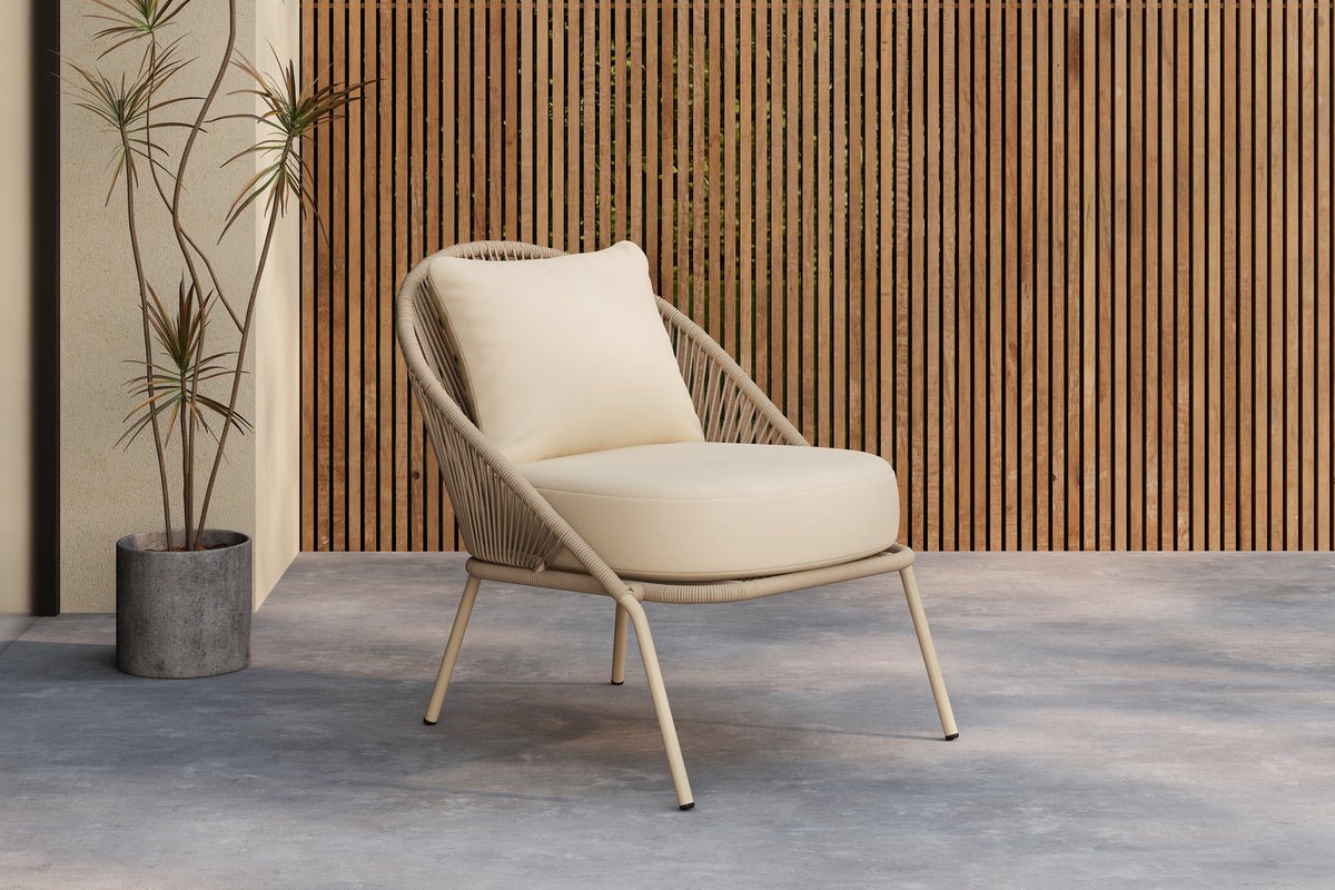 Garten- Loungesessel Larissa - I farven Beige inklusive pude