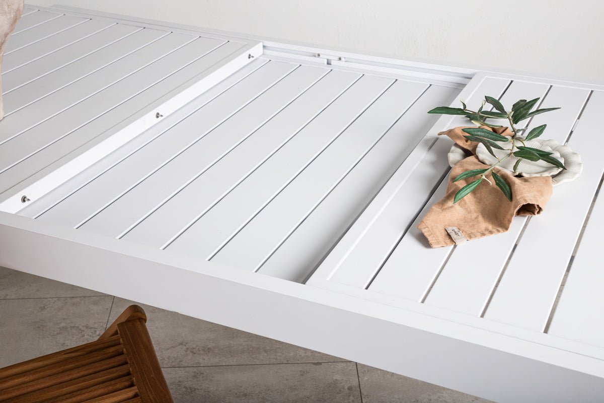 Gartentisch Nohani - udtrækkeligt spisebord fremstillet af robust aluminium