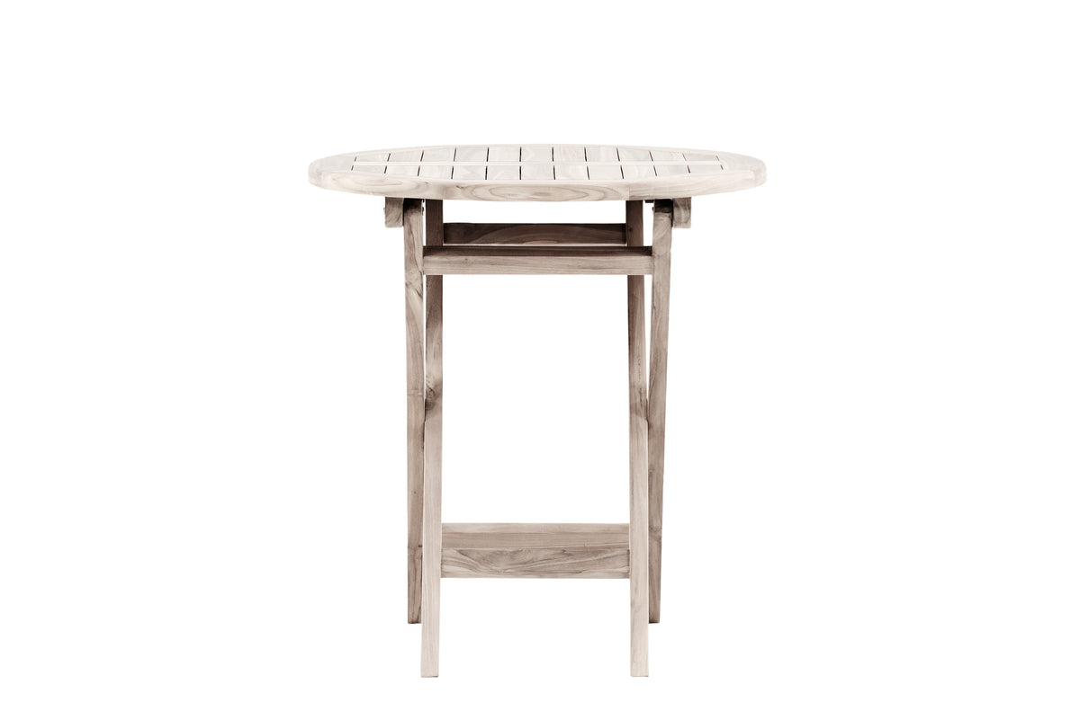 Sofabord Greek - Ø70 i teaktræ i hvid