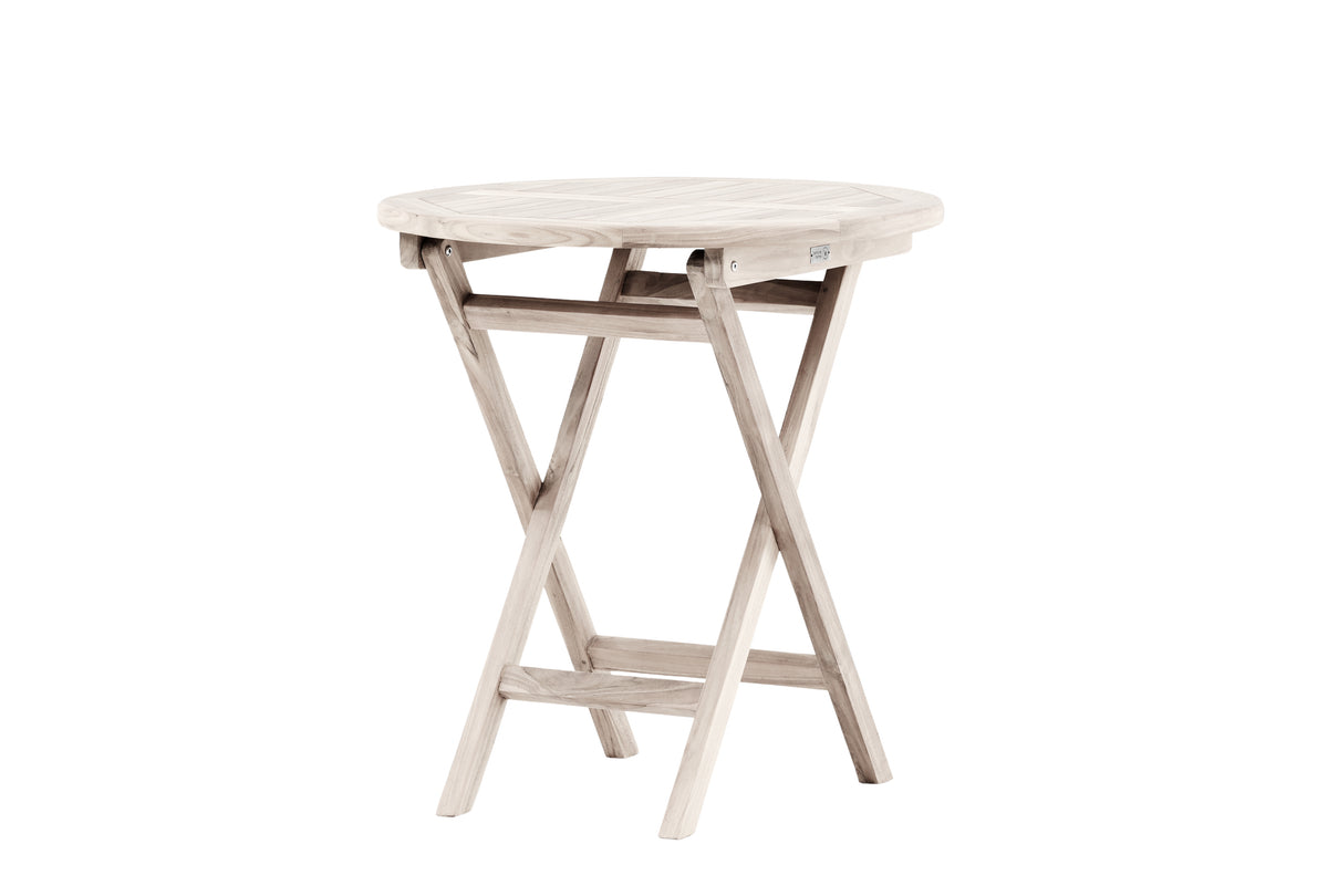 Sofabord Greek - Ø70 i teaktræ i hvid