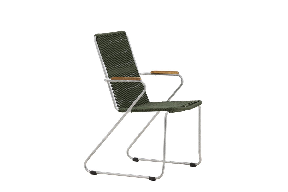 2 stk. sæt - Havestol Malta i Metal, farvet sejlgarn