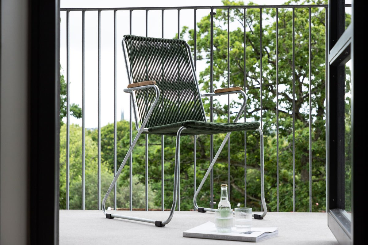 2 stk. sæt - Havestol Malta i Metal, farvet sejlgarn