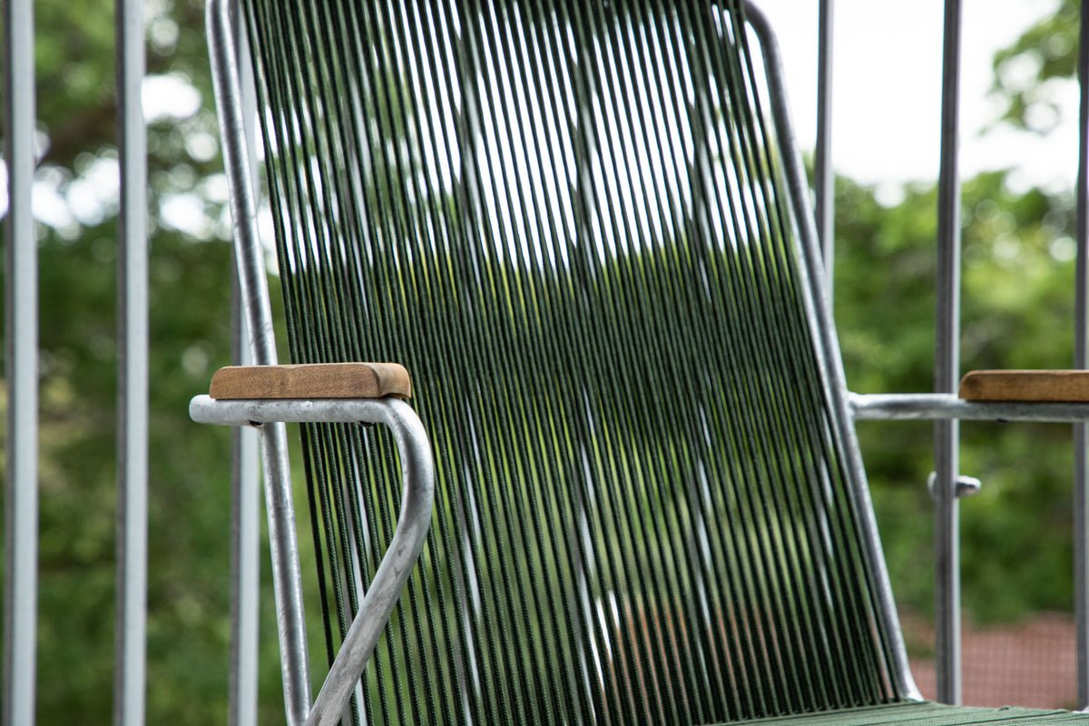 2 stk. sæt - Havestol Malta i Metal, farvet sejlgarn