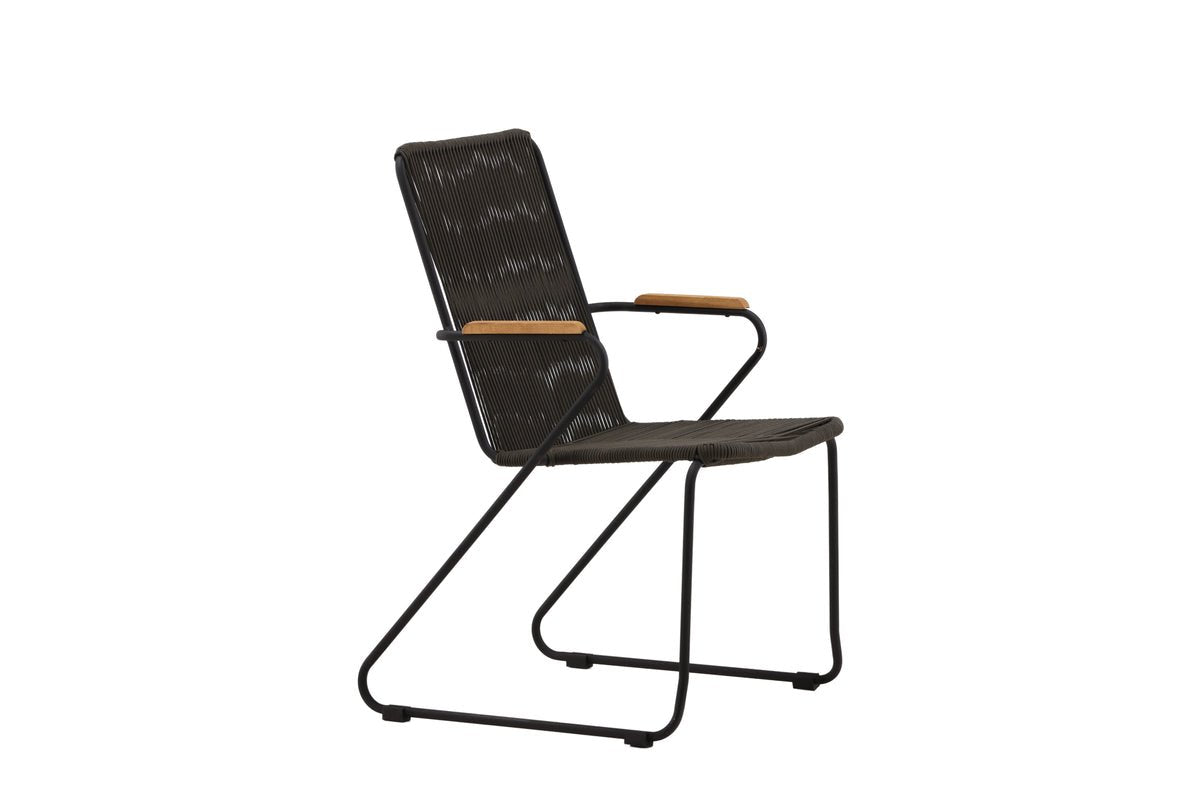 2 stk. sæt - Havestol Malta i Metal, farvet sejlgarn