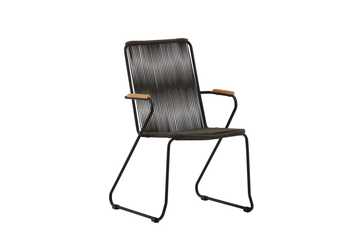 2 stk. sæt - Havestol Malta i Metal, farvet sejlgarn