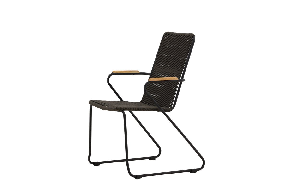 2 stk. sæt - Havestol Malta i Metal, farvet sejlgarn