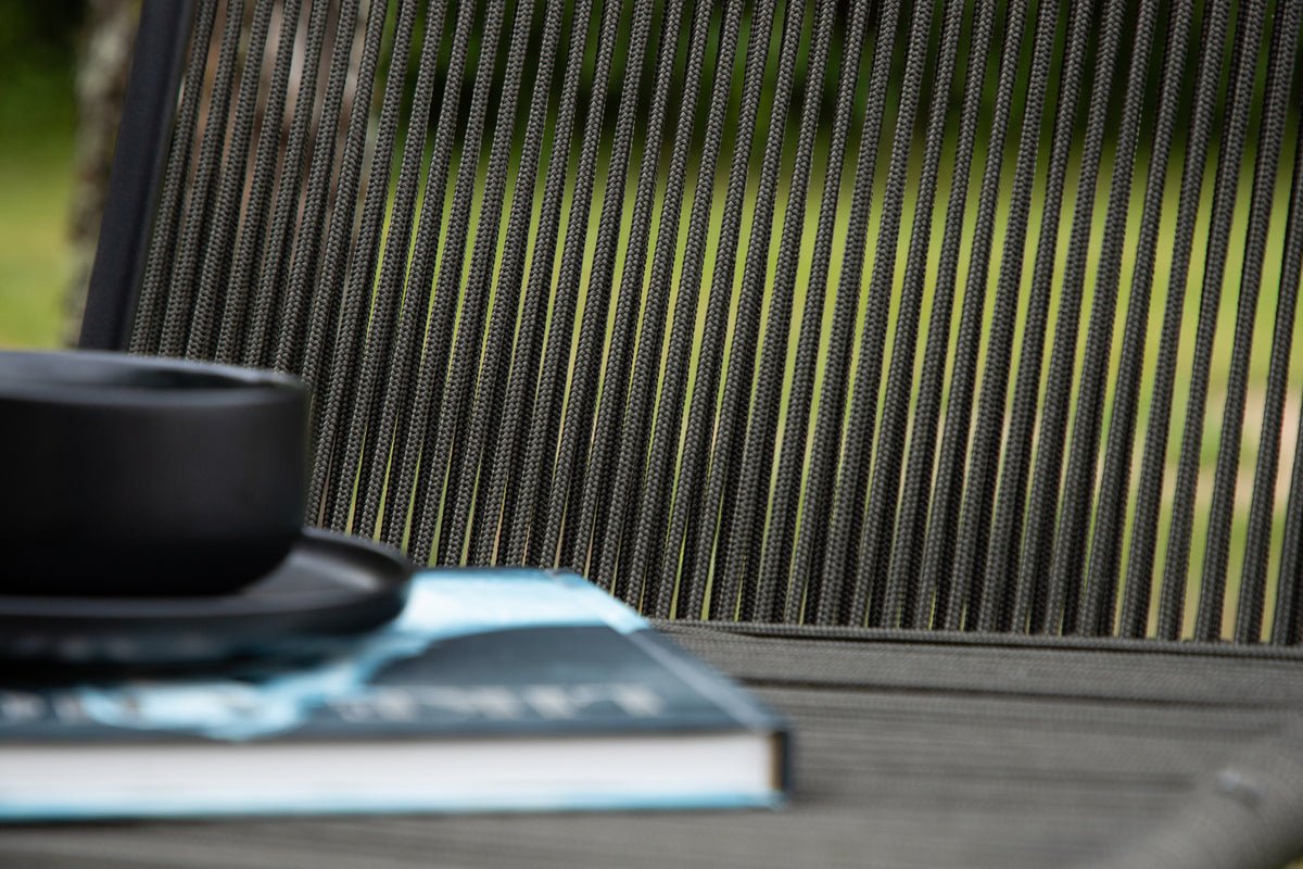 2 stk. sæt - Havestol Malta i Metal, farvet sejlgarn