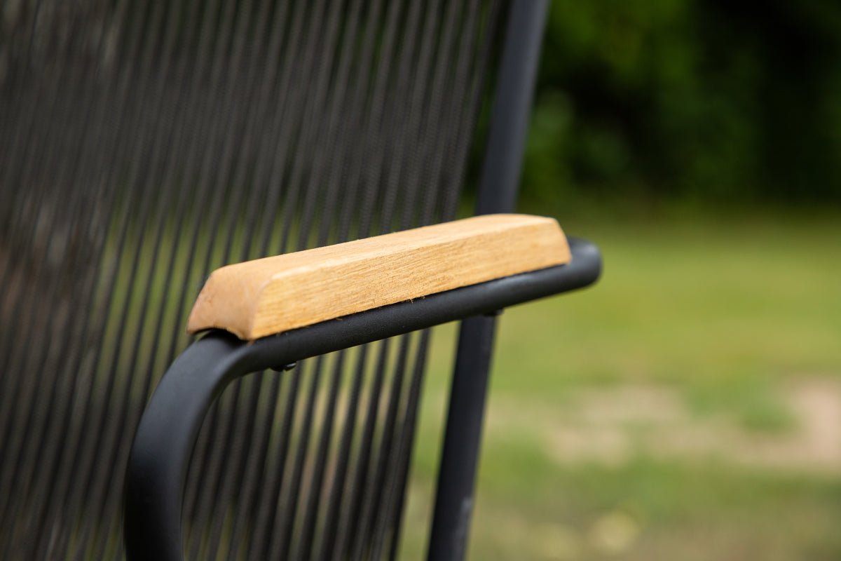 2 stk. sæt - Havestol Malta i Metal, farvet sejlgarn