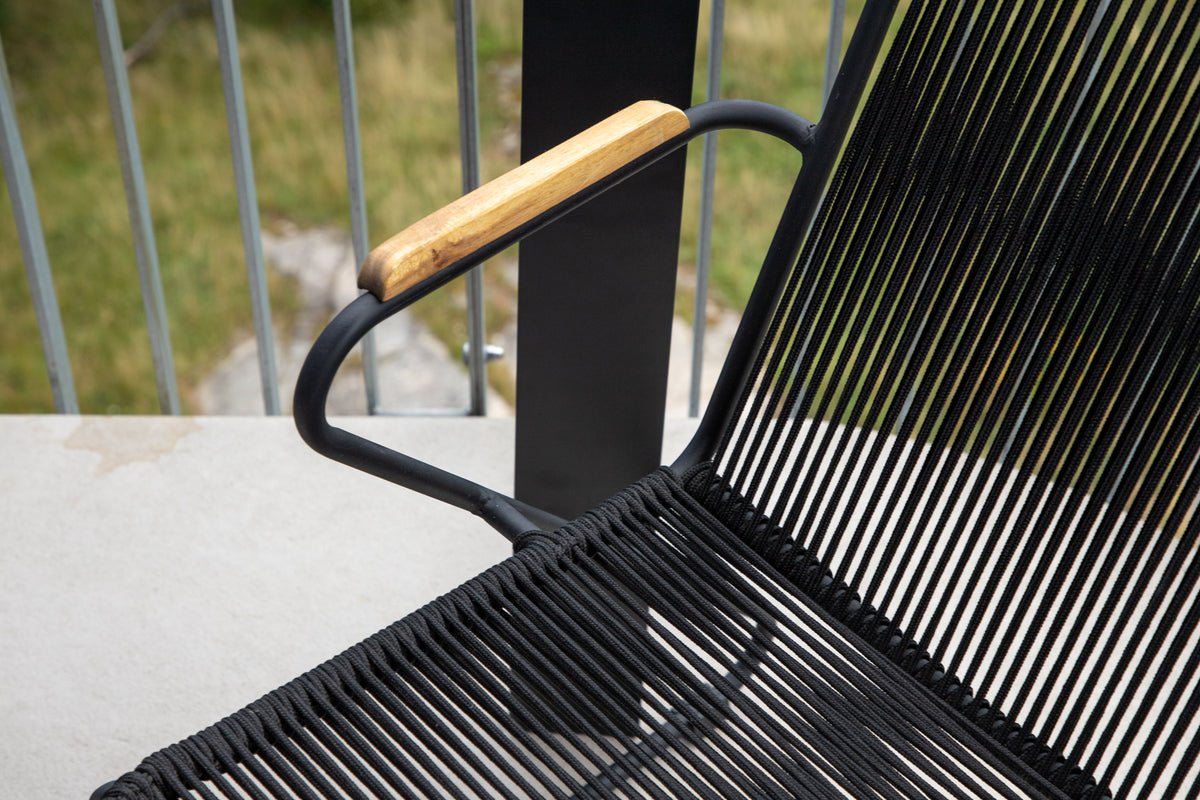 2 stk. sæt - Havestol Malta i Metal, farvet sejlgarn