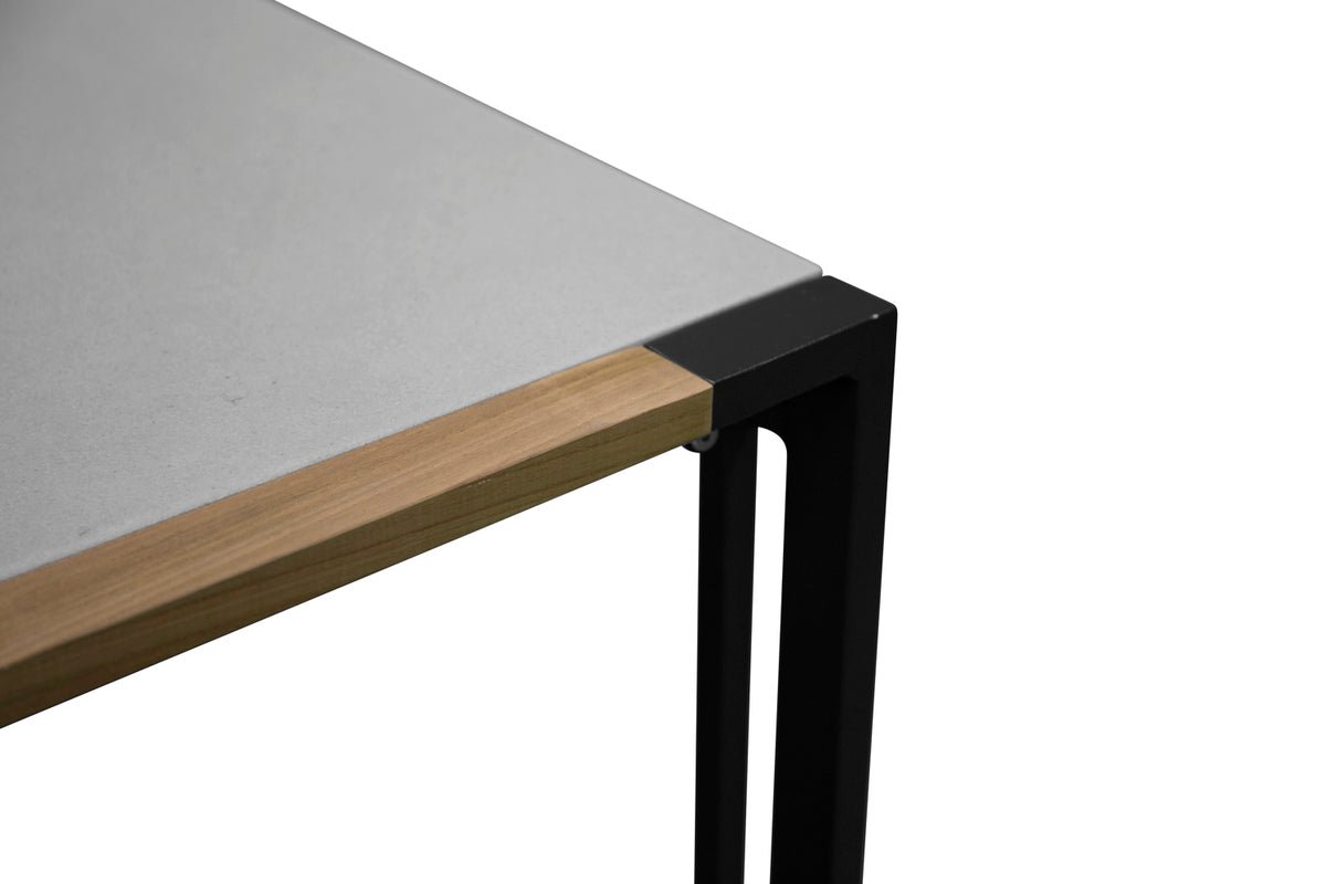 Havemiddagsbord Lorenzo - 200x90 cm med en bordplade af glas og teaktræ