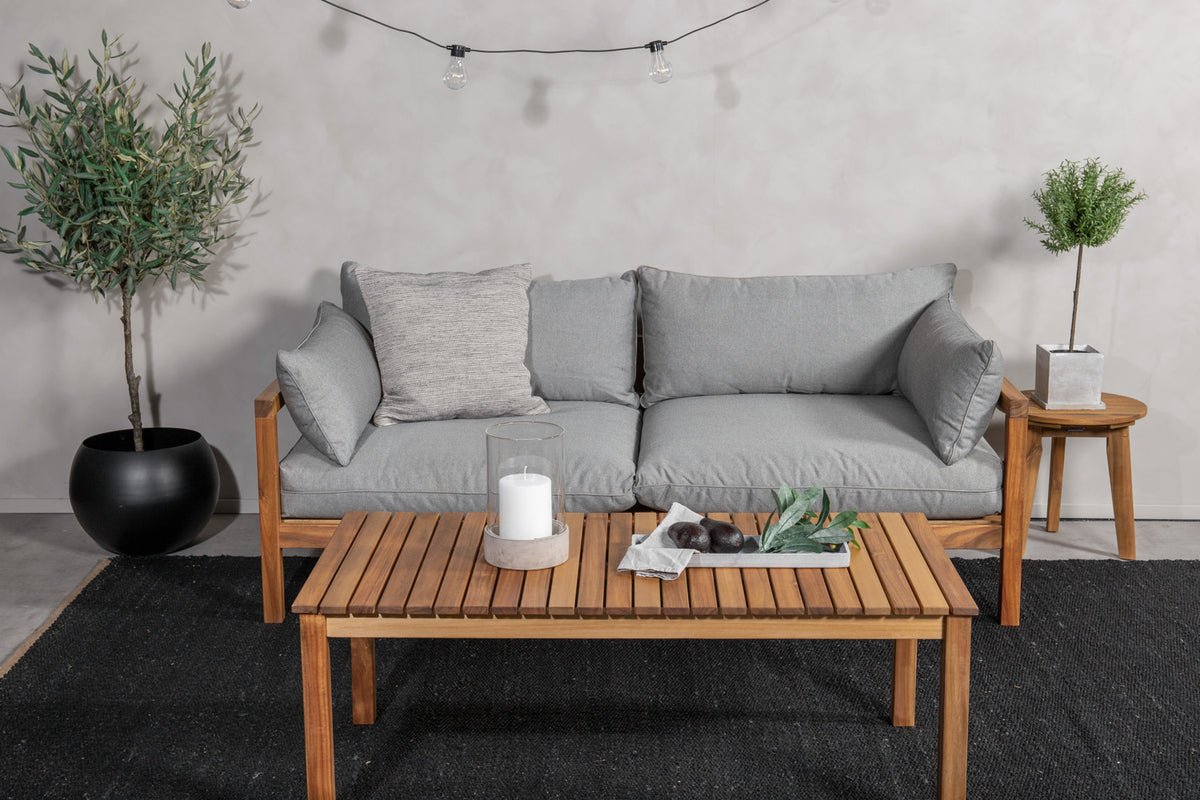 Haveto-sæders sofa Marly - i akacie/polyester i natur/grå