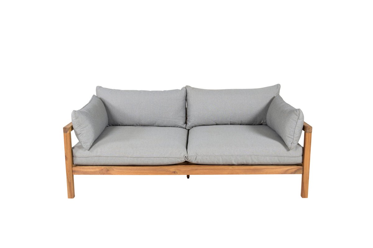 Haveto-sæders sofa Marly - i akacie/polyester i natur/grå