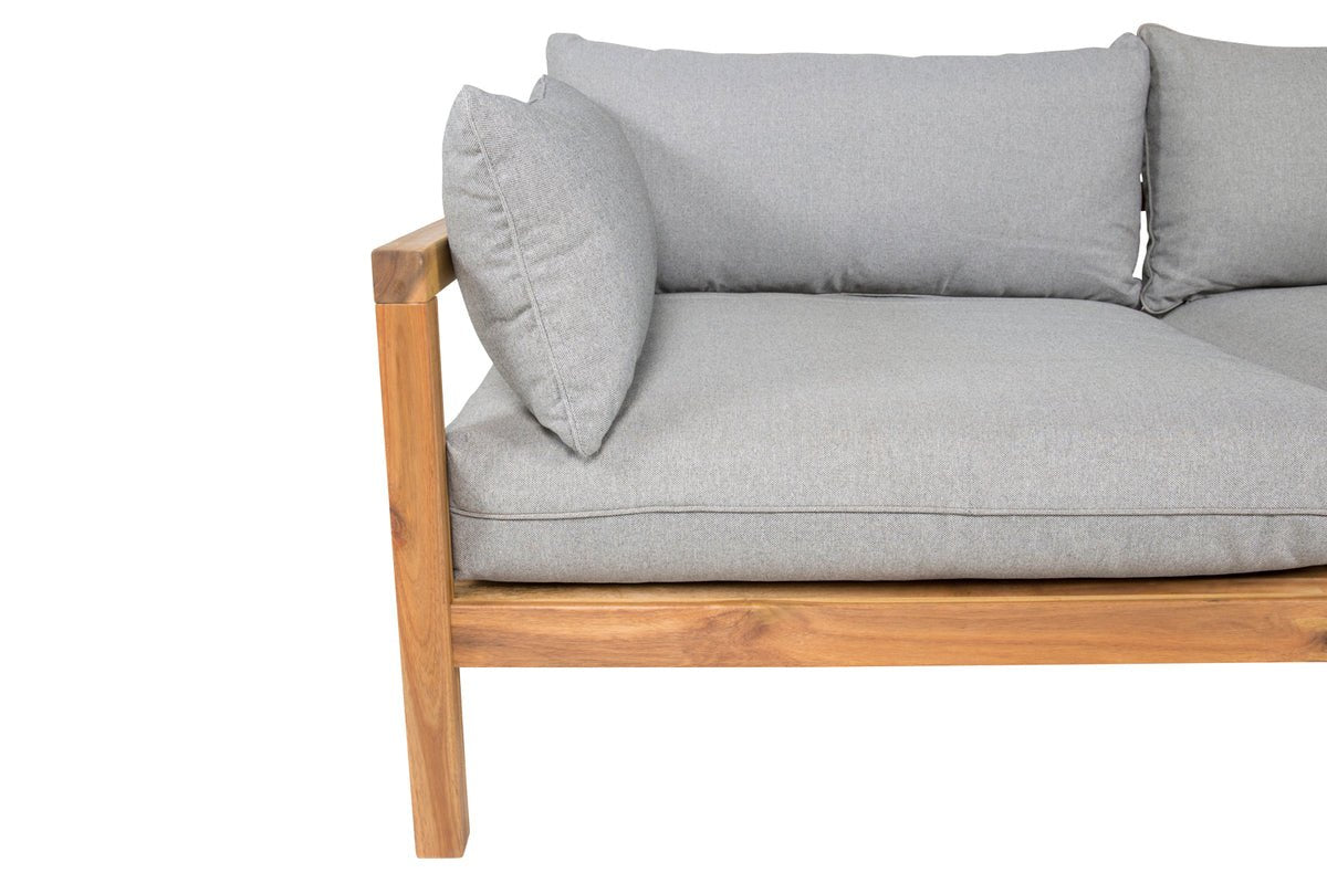 Haveto-sæders sofa Marly - i akacie/polyester i natur/grå