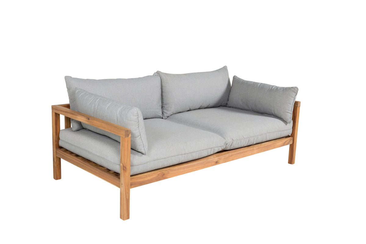 Haveto-sæders sofa Marly - i akacie/polyester i natur/grå