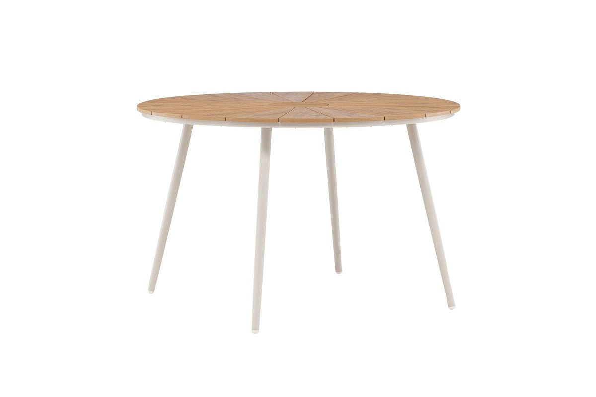 Havemadbord Capri - Ø 120cm i polywood og aluminium i Beige eller Sort