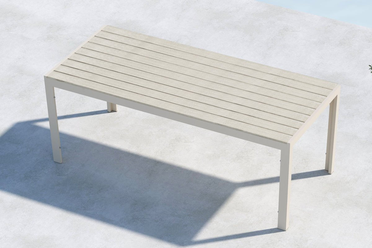 Havemadbord Amalfi - 205x90 cm i aluminium og polywood i Beige eller Sort