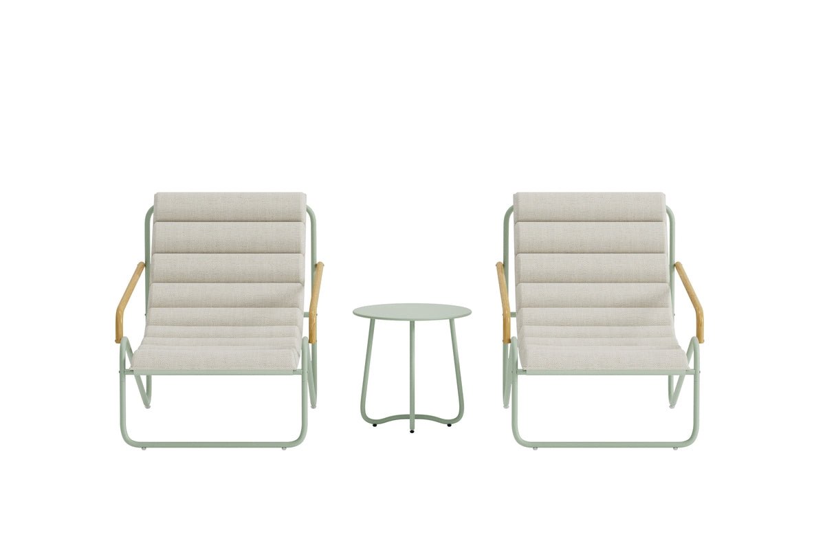 Garten Loungesæt Levara – 3-delt sæt med rundt bord og stole i stål