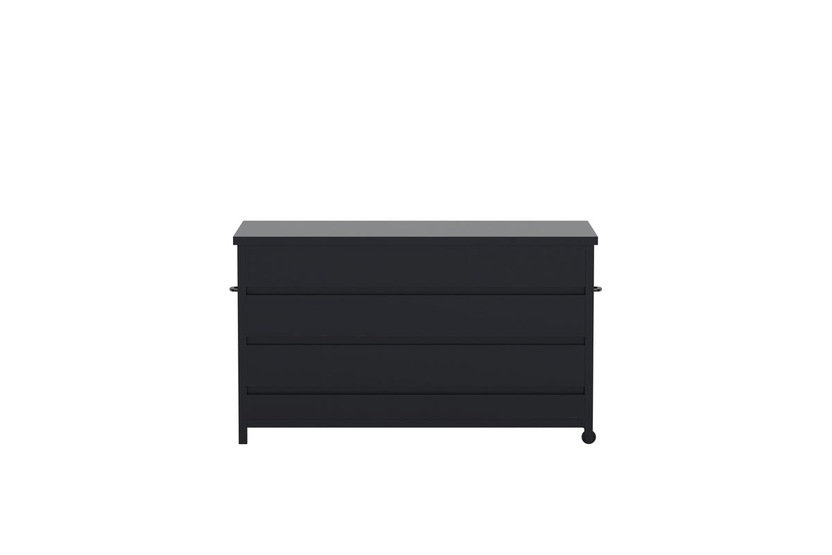 Havemøbel pudeboks Nessa - af sort aluminium