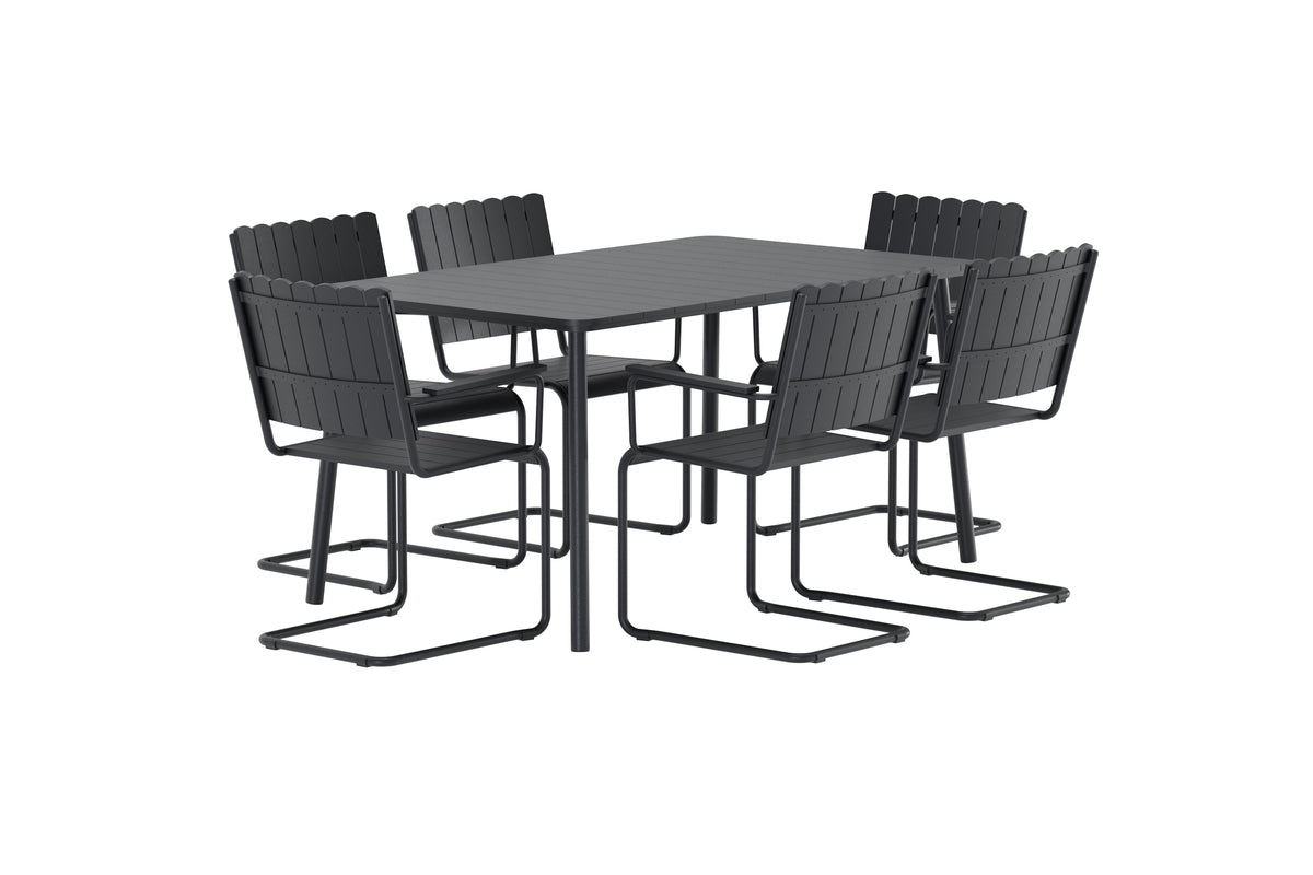 Havemøbelsæt Moraya – 7-dele sæt i stål/polywood i 2 farver