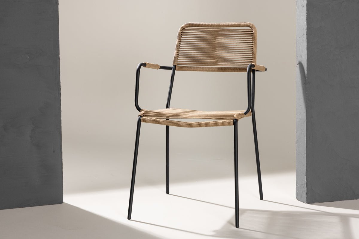 Havestol Lorano - med brunt polyesterreb