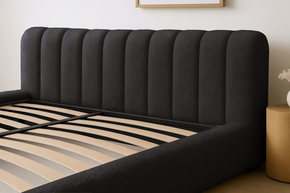 Designer polsterseng Selene Bouclé med opbevaringsplads
