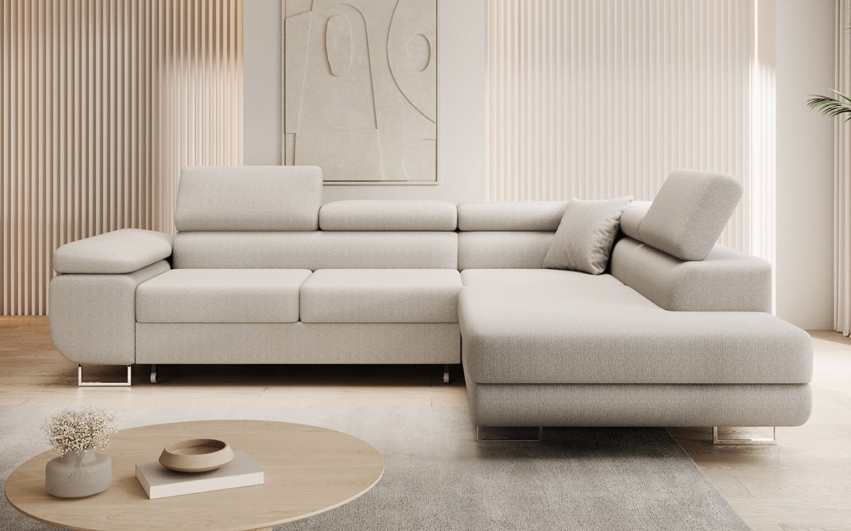 Designer Sofa Aston med sove- og klapsystem i Bouclé