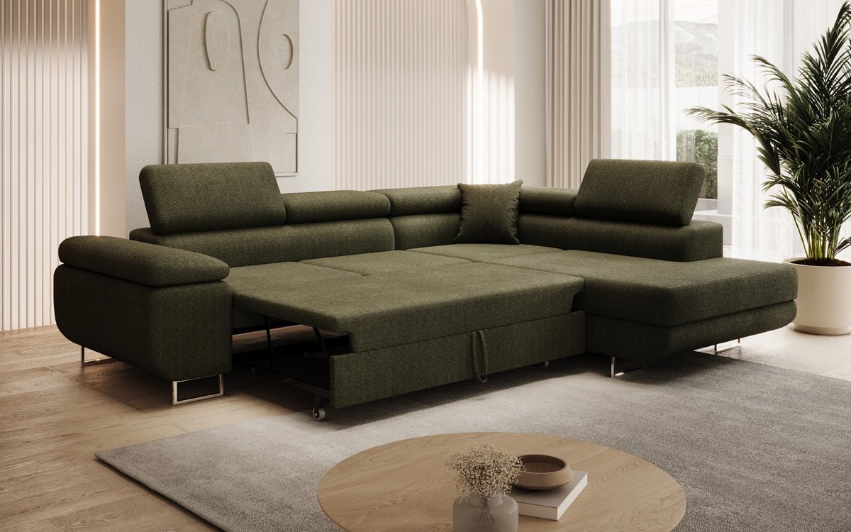 Designer Sofa Aston med sove- og klapsystem i Bouclé