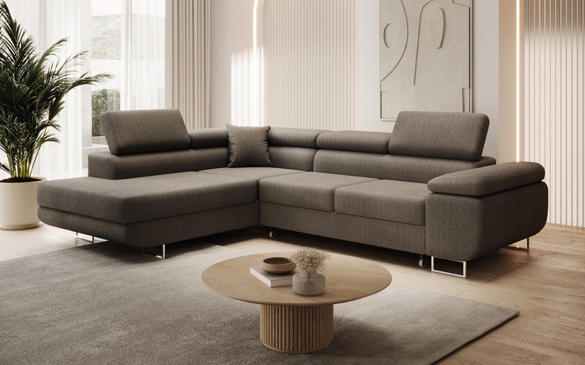 Designer Sofa Aston med sove- og klapsystem i Bouclé