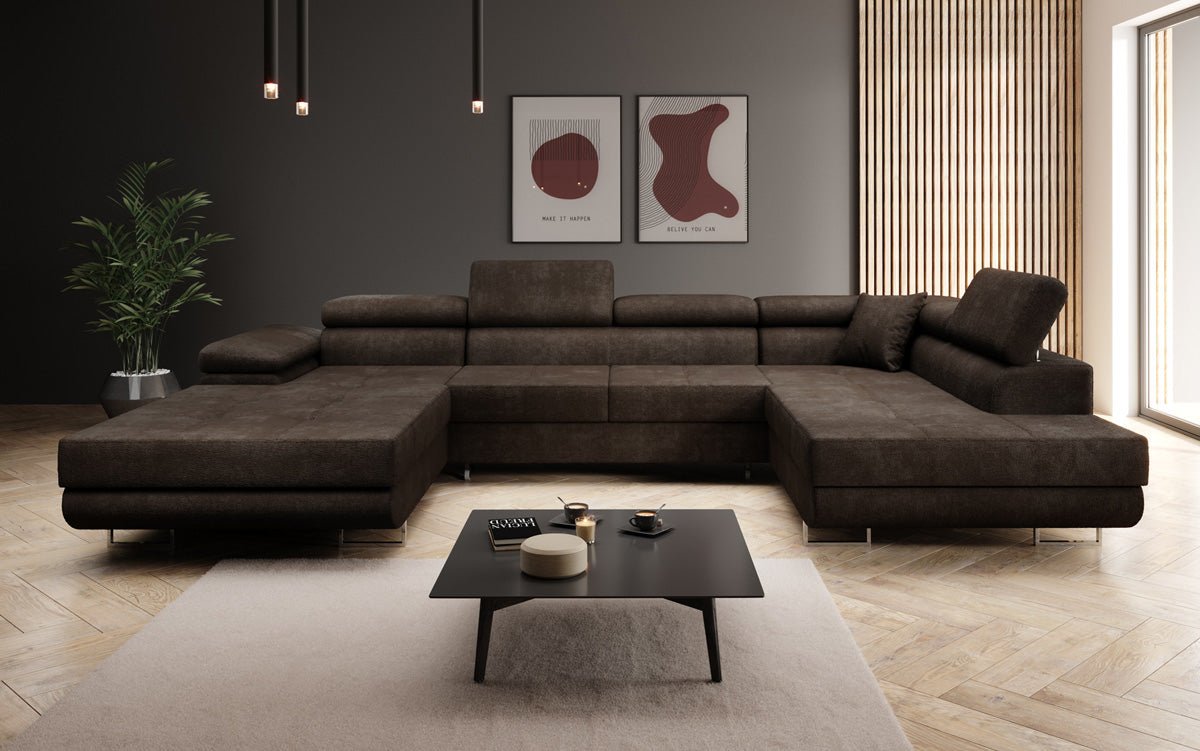 Designer Sofa Lago med sove- og klapsfunktion i bouclé