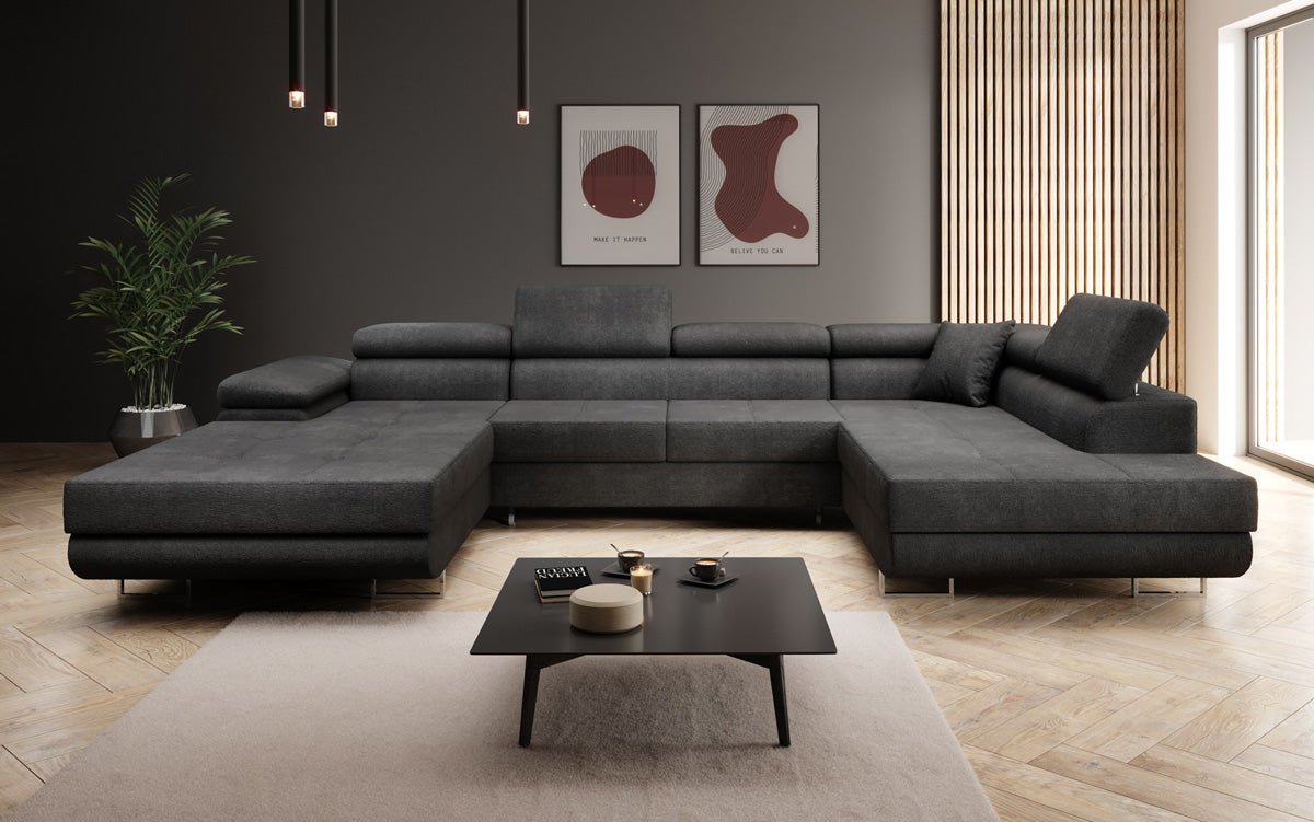 Designer Sofa Lago med sove- og klapsfunktion i bouclé