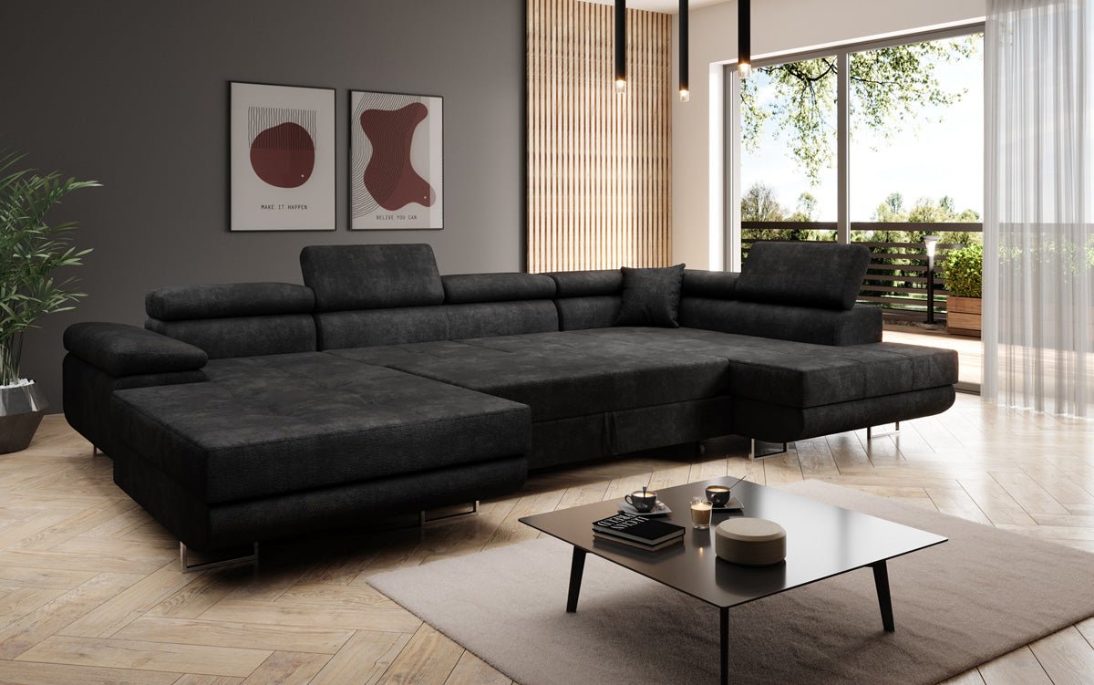 Designer Sofa Lago med sove- og klapsfunktion i bouclé