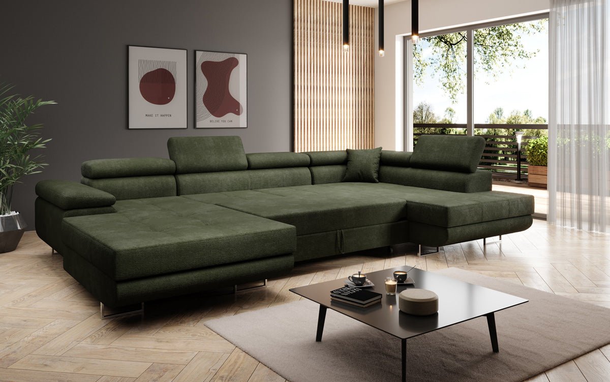 Designer Sofa Lago med sove- og klapsfunktion i bouclé